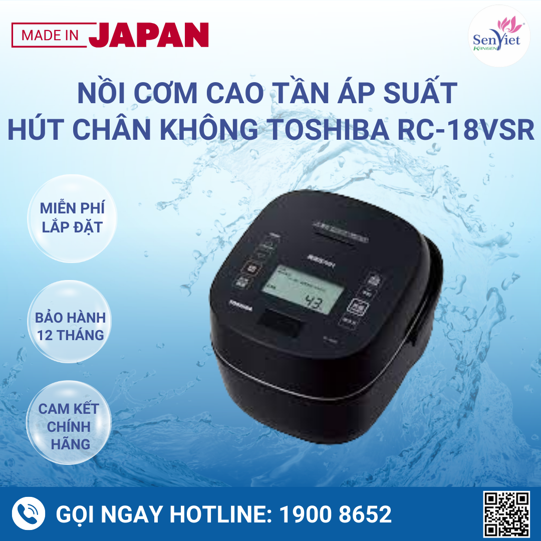 Nồi Cơm Cao Tần Áp Suất Hút Chân Không Toshiba RC-18VSR